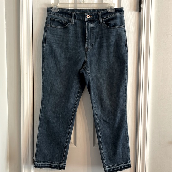 Talbots Flawless high waisted modern ankle w/frayed detail at ankle Petite 12P - Picture 1 of 6